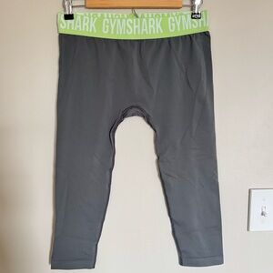 Gymshark Womens Seamless Cropped Leggings in Charcoal Gray Green Size L